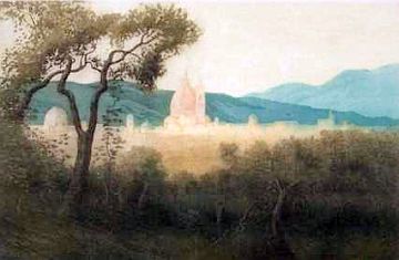 Print: "Florence from Mount Olivet" by George Elbert Burr