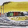  Watercolor: "Train Yard" by Edwin Fulwider