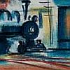Pastel: "Dockside, Seattle, variation 1" by Edwin Fulwider