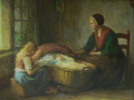 Painting: "A Peaceful Moment" by Charles E. Waltensperger