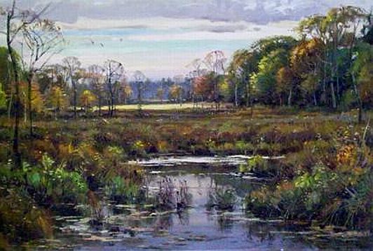Wayne B. Morrell Painting: "Spring Marshes, Danvers, off Route 62"