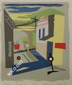 Print: "Village Crossing" by Kathryn Fulwider
