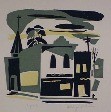 Print: "Evening Patterns" by Kathryn Fulwider, circa 1945.