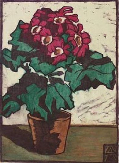 Print: "The Flower Pot" by E. Ackermann, circa 1930's