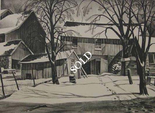 Print: "Tenant Farm" by James C. Reid, circa 1950