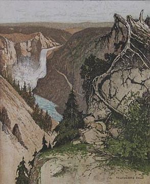 Print: "Yellowstone Falls" by Josef Eidenberger