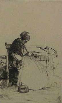 Print: "Marchande Endormie" by John William Winkler, circa 1920