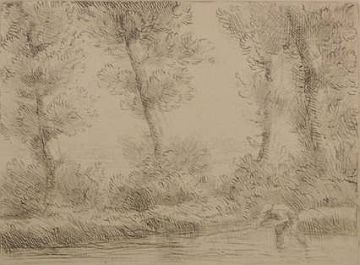 Print: "Les Bords de la Liane" by Alphonse Legros