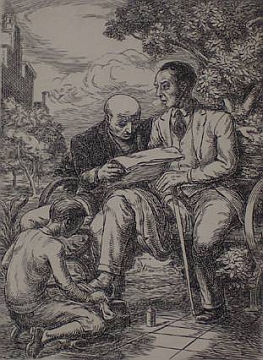 Print: "The Shoeshine" by Charles W. Locke