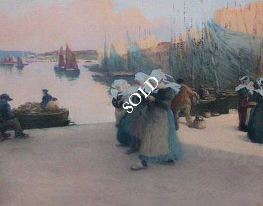 Print: "Concarneau Harbor" by Fernand Le Gout-Gerard