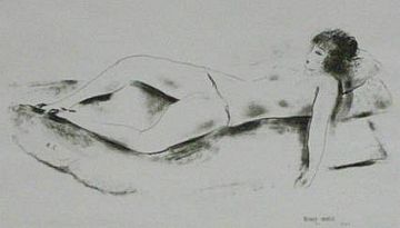 Konrad Cramer Print: "Reclining Nude"
