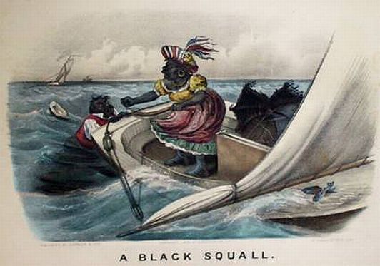 Currier & Ives Pair of Prints: "A Black Squall" and "A Lovely Calm"