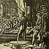 Sir David Muirhead Bone Print: "The Giant Slotters"