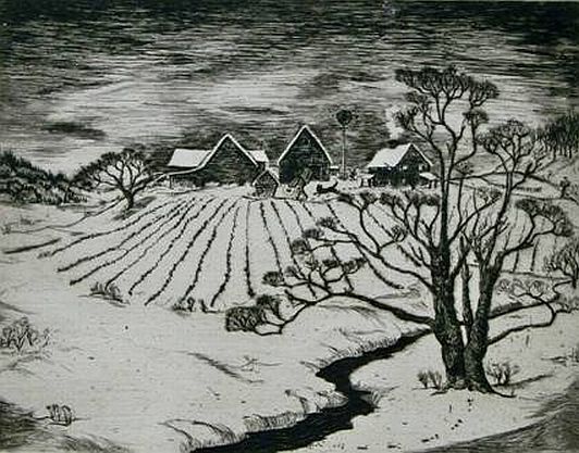 Alice Pauline Schafer Print: "Winter on a Hilltop"