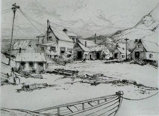 >Charles Jac Young Print: "Fish Houses, Ogunquit, Maine"