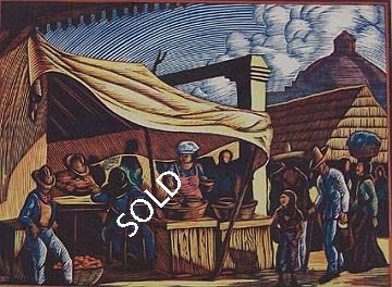 Print: "Oaxaca Lunch" by Channing Smith