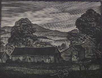 Print: "Vermont Barns" by Channing Smith