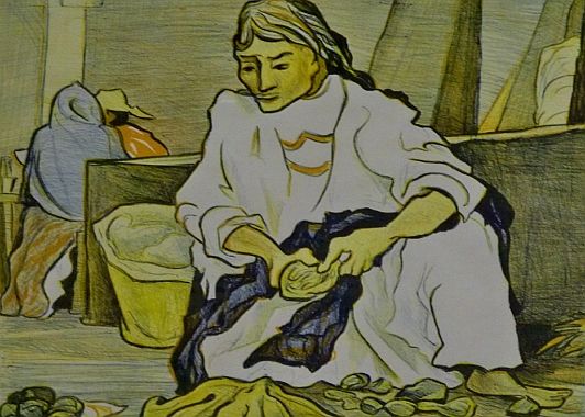 Print: "The Market" by Pablo O'Higgins