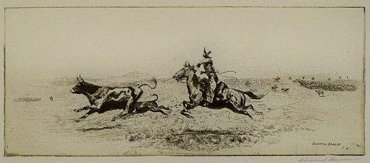 Print: "Her Calf" by Edward Borein