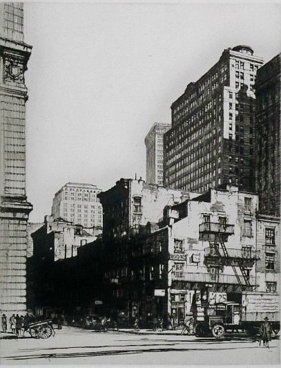 Print: "Manhattan-Old & New" by Samuel Chamberlain