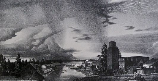 Print: "Maine Town, NY, NY" by Stow Wengenroth