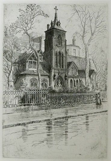 Print: "New York Church Scene" by Charles F. Mielatz