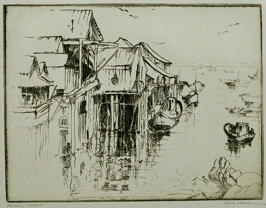 Print: "Monterey Wharf" by Gene Kloss