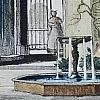 Print: "New Orleans Patio" by Leon Pescheret